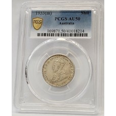 AUSTRALIA 1933 . ONE 1 SHILLING . PCGS AU50